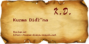 Kuzma Diána névjegykártya